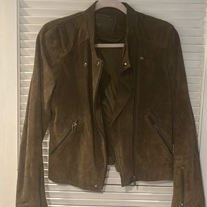 Blank NYC green suede leather jacket